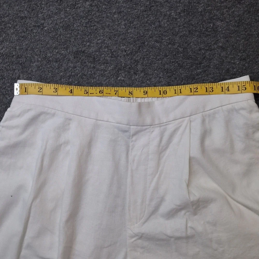 Banana Republic White Linen Blend High Rise Extra Wide Leg Pants Womens Medium